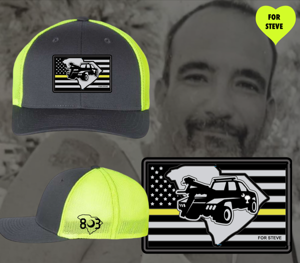 Remember Steve Give Back Performance Tow Truck Patch Fitted Flex Trucker Hat