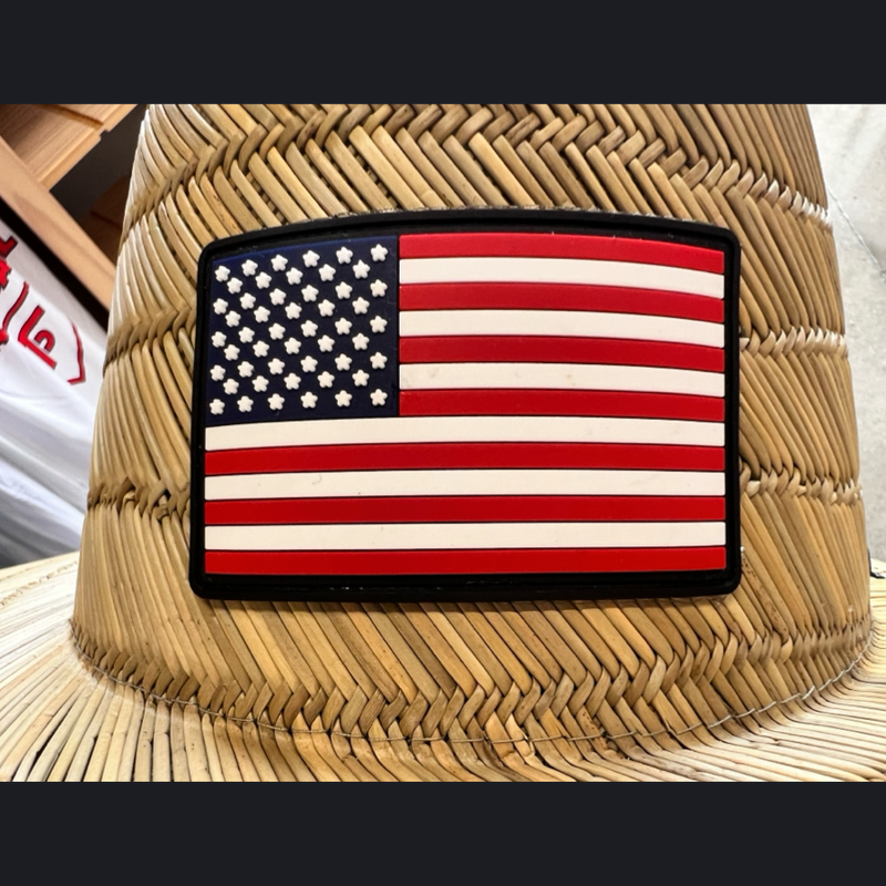 Old Glory PVC Patch Straw Hat