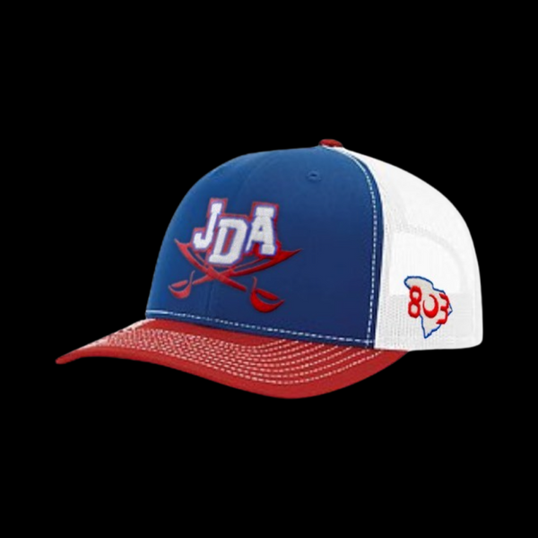 PRE_SALE: JDA Raiders Red Blue White 803 Special Edition Structured Trucker Hat