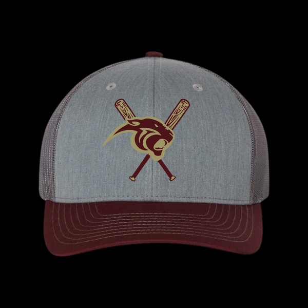 Pelion Panthers Baseball Softball Special Edition 803 Maroon Heather Steel Trucker Hat