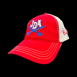 PRE_SALE: JDA Raiders Red White Special Edition 803 Relaxed Cleanup Trucker Hat