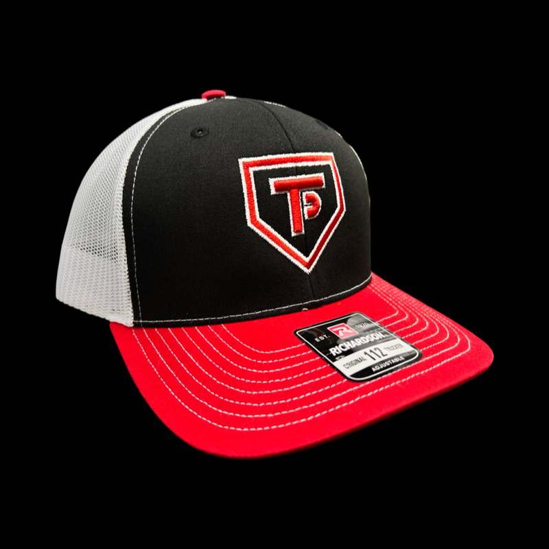 Thomas Powell *T-POW* Red Black White Richardson Trucker Hat