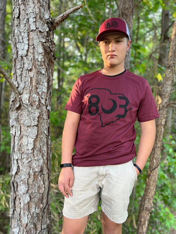 803 Unisex Heather Garnet Premium Tee