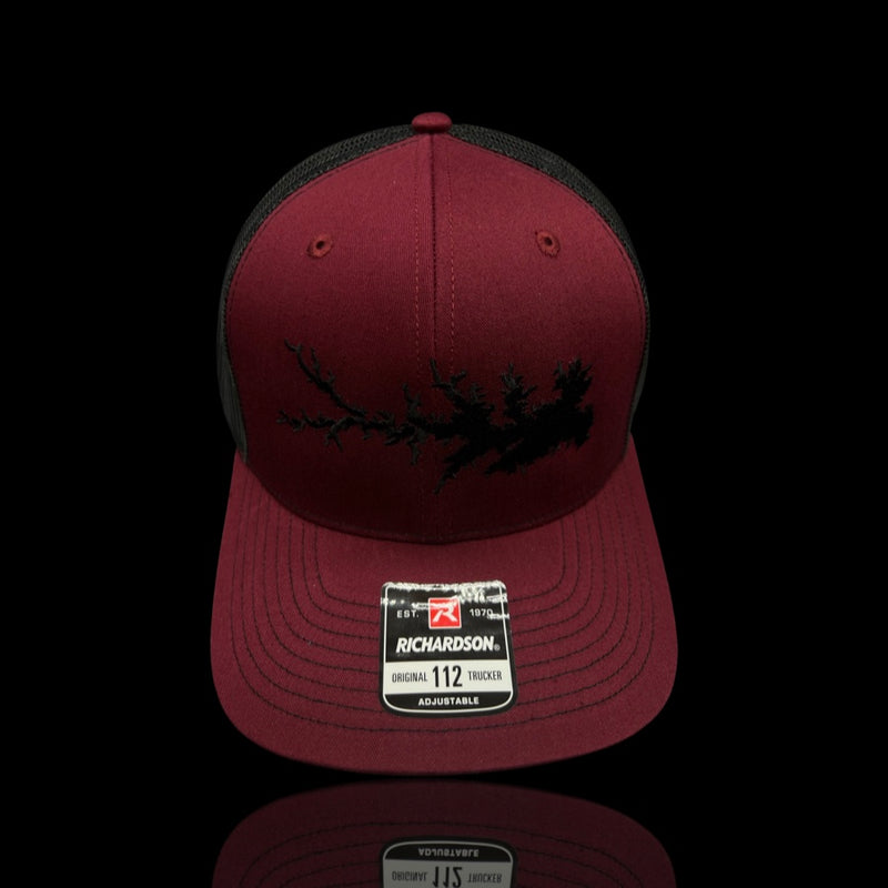 Richardson Lake Murray Garnet Black Trucker