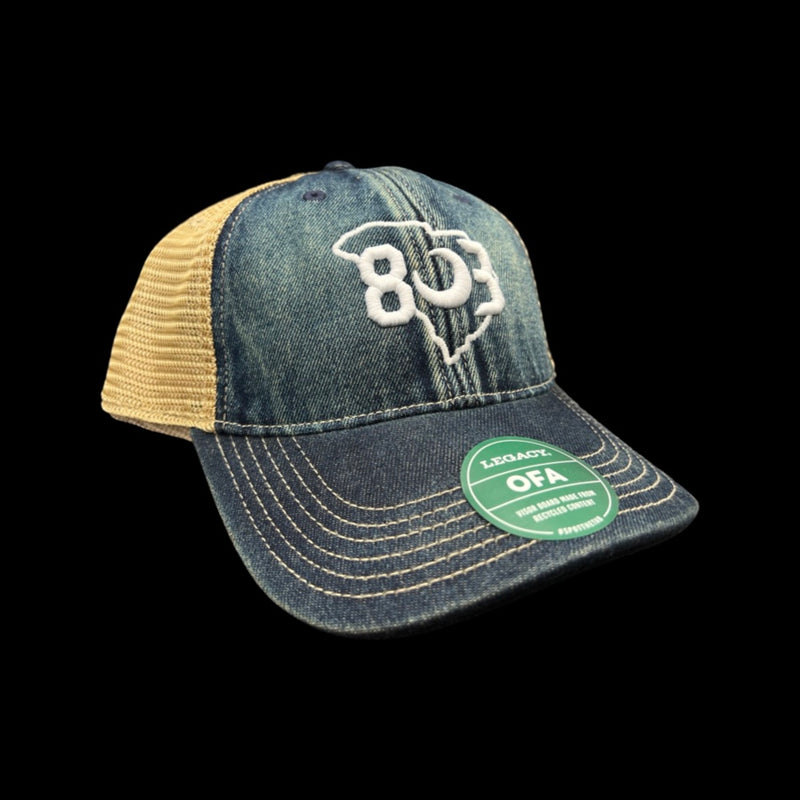 803 Legacy Old Favorite Navy Denim Low Profile Trucker