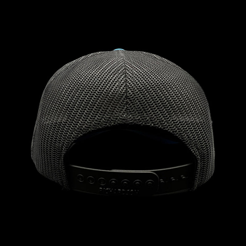 803 Richardson 115 Low Profile Cyan Black Trucker Hat