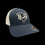 803 Flexfit Fitted Navy White Trucker Hat