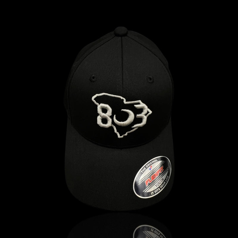 803 Flexfit Fitted Black Cotton youth hat