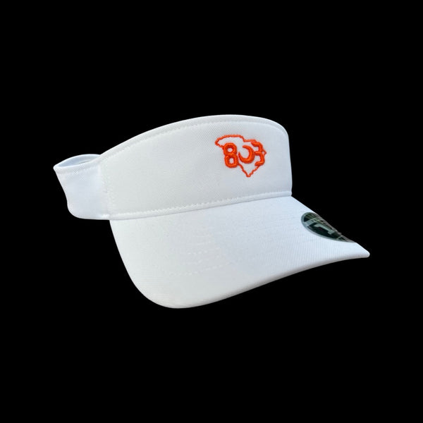 803 Flexfit White Orange Clemson Visor