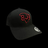 803 Yupoong Carolina Black Widow Garnet Trucker Hat