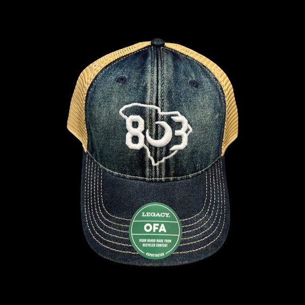 803 Legacy Old Favorite Navy Denim Low Profile Trucker