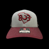 Richardson Carolina Garnet Grey Steel Trucker hat