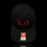 803 Richardson Carolina Black Widow Fitted Flex Trucker hat