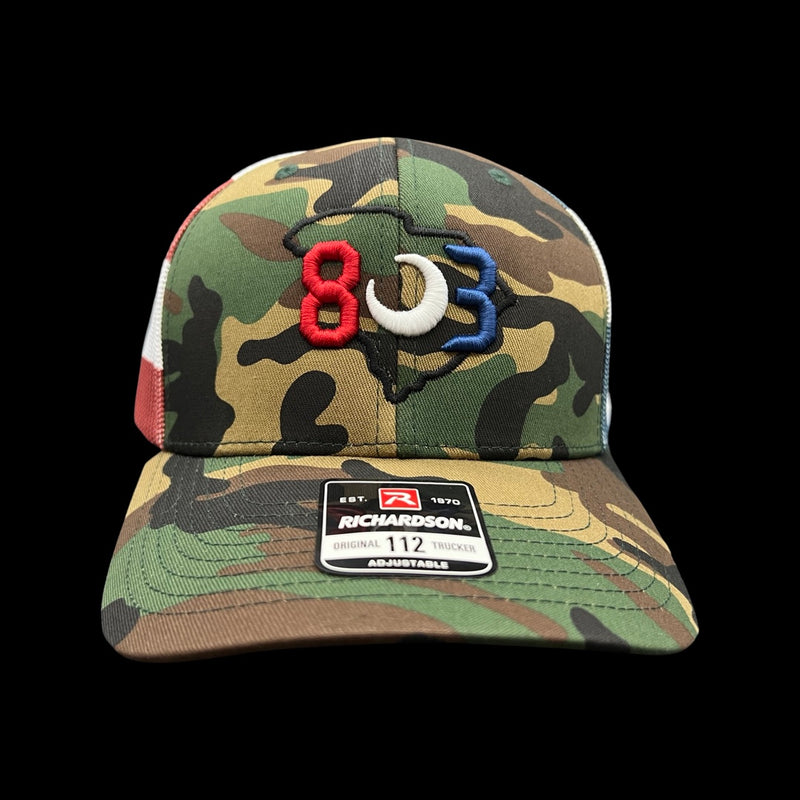 803 America Richardson Army Camo Trucker