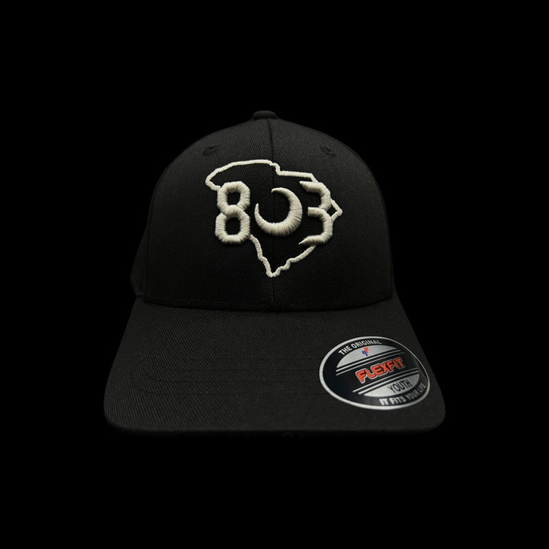 803 Flexfit Fitted Black Cotton youth hat