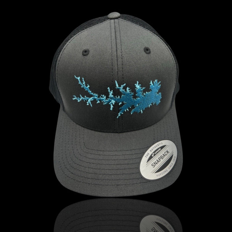 Yupoong Lake Murray Charcoal Black Trucker Hat