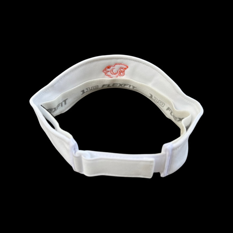 803 Flexfit White Orange Clemson Visor