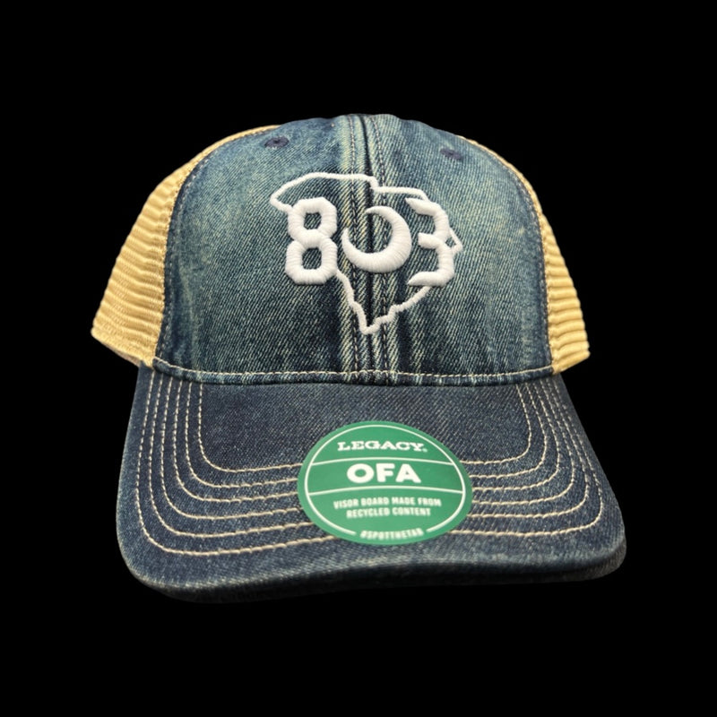 803 Legacy Old Favorite Navy Denim Low Profile Trucker