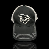 803 Richardson Black Steel Relaxed Trucker Hat