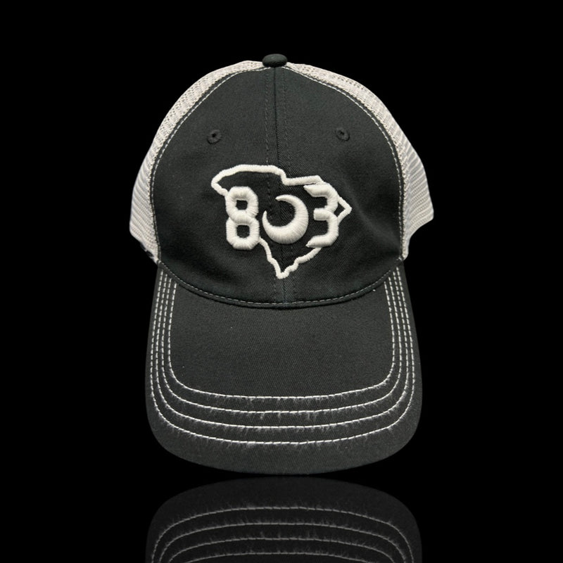 803 Richardson Black Steel Relaxed Trucker Hat