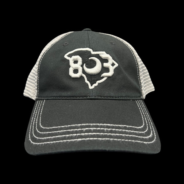 803 Richardson Black Steel Relaxed Trucker Hat