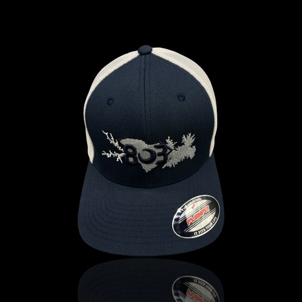 803 Flexfit Lake Murray Life Fitted Navy White Trucker