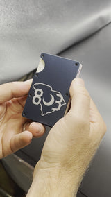 803 Laser Etched Navy Aluminum Wallet