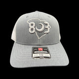 803 Richardson heather grey white youth trucker hat