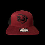 803 Richardson Garnet Black Trucker Hat