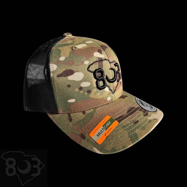 803 Yupoong Multicam Black Trucker