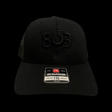 803 Richardson 115 Low Profile Black Trucker