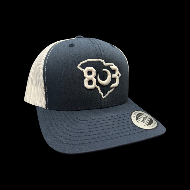 803 Yupoong Navy White Trucker Hat