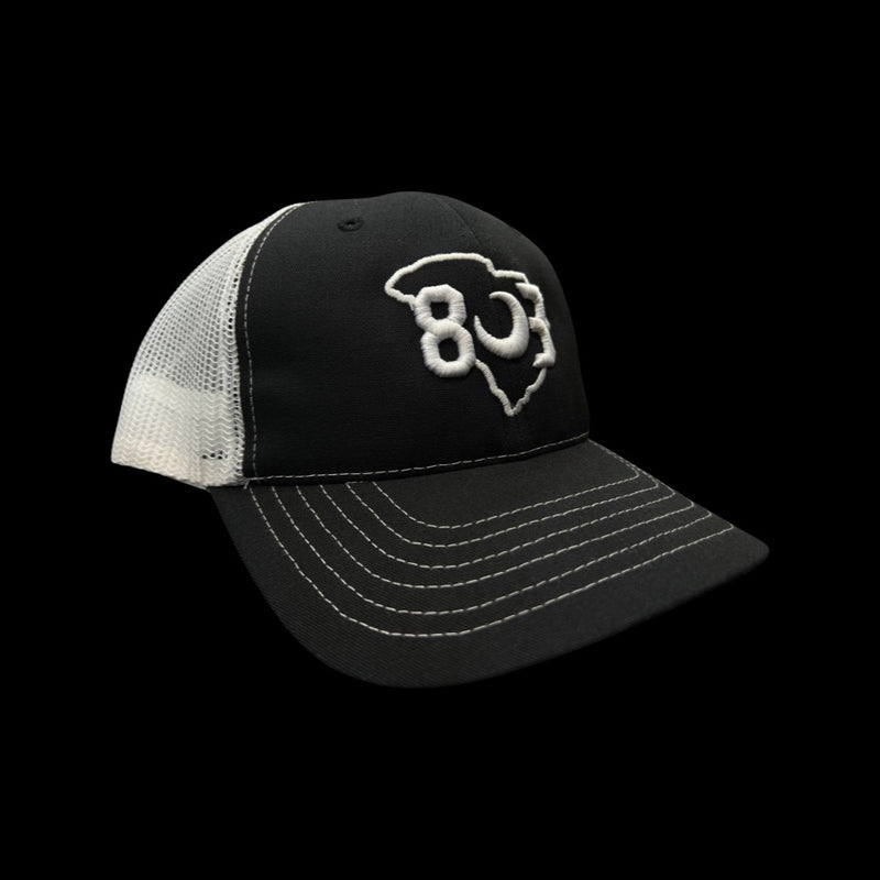 803 MADE IN USA Black-White Trucker