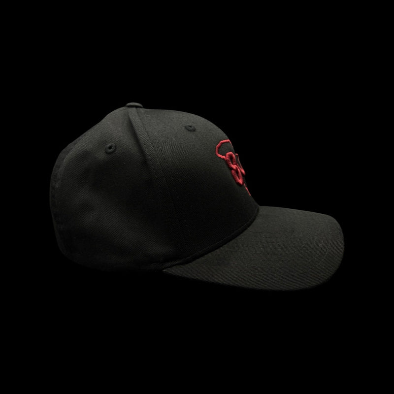 803 Flexfit Black Widow Garnet Fitted Cotton hat