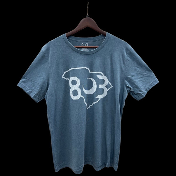 803 Vintage Unisex Heather Carolina Slate Blue Premium Tee