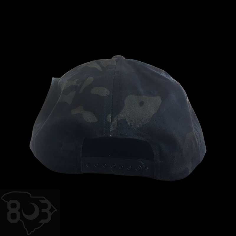 803 Yupoong Black Camo Flatbill Snapback