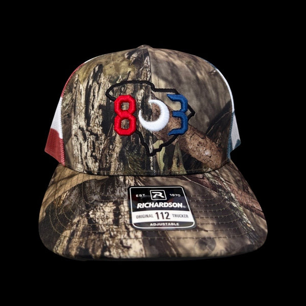 803 America Richardson Mossy Oak Camo Trucker