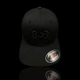 803 Flexfit Fitted Mesh Black - Silver logo