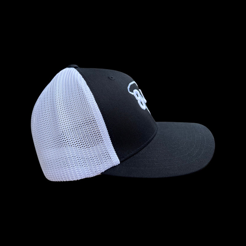 803 Flexfit Fitted Meshback Black / White 803