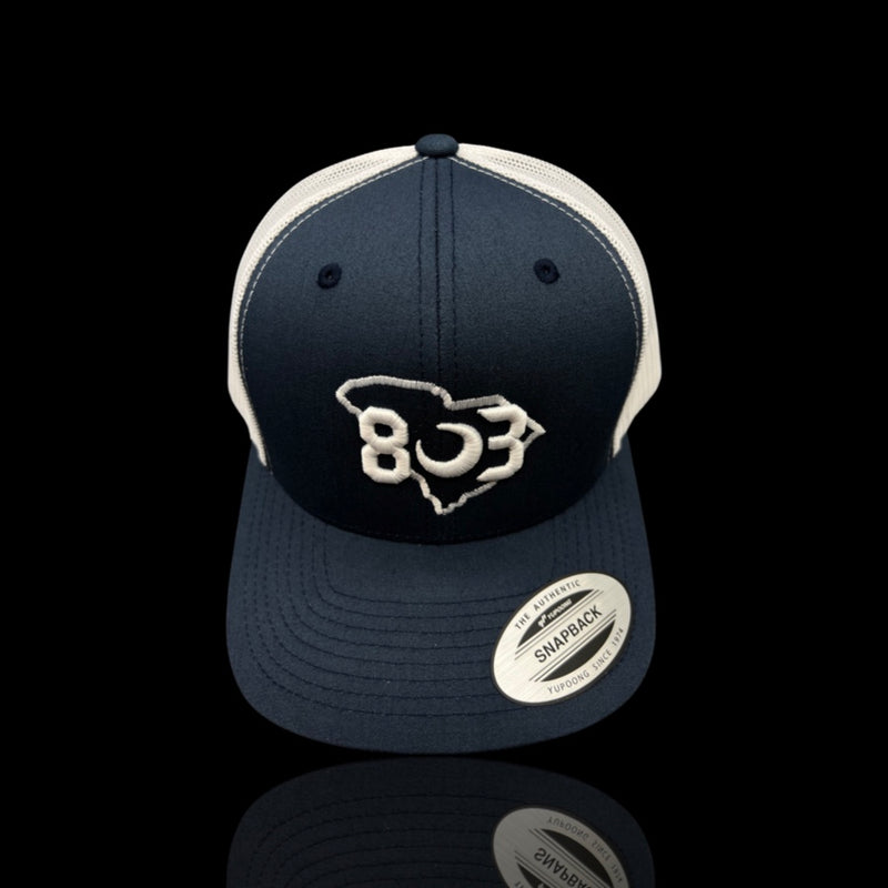 803 Yupoong Navy White Trucker Hat