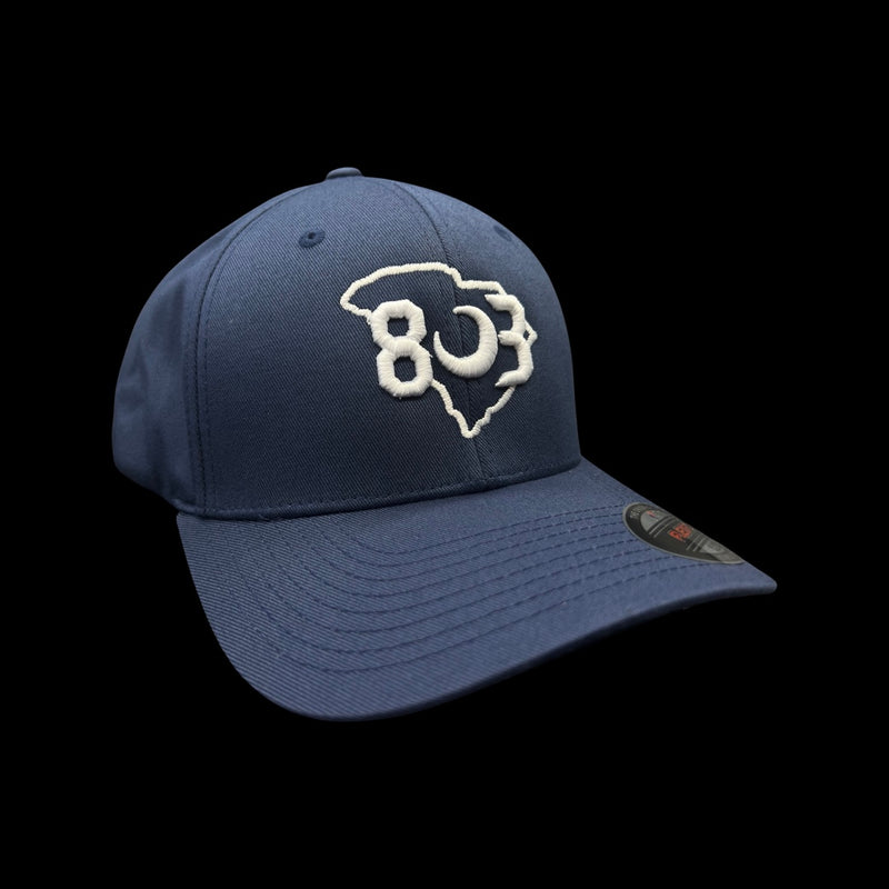 803 Flexfit XXL Navy fitted cotton hat