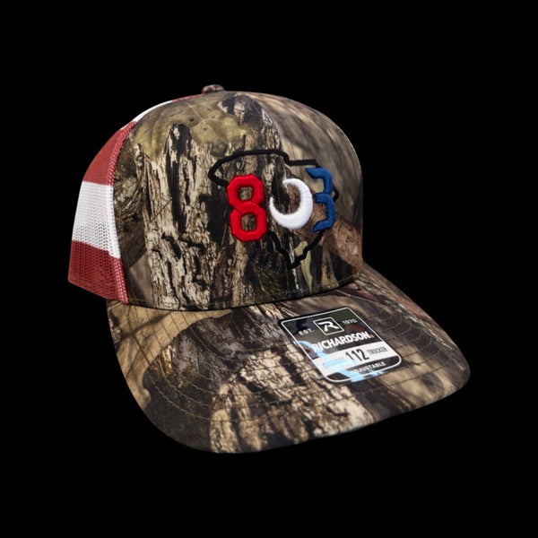 803 America Richardson Mossy Oak Camo Trucker