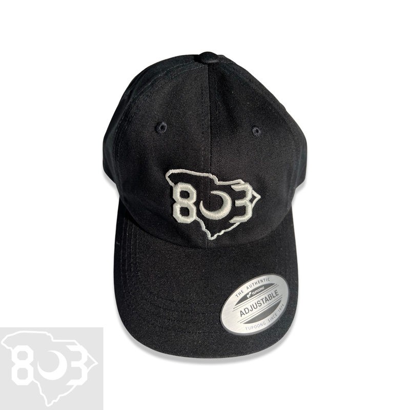 803 Yupoong Black Adjustable Cleanup Hat