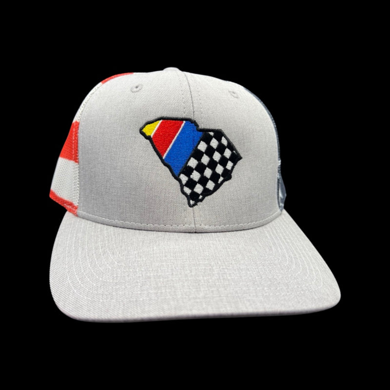 843 Racing DNA Stars & Stripes Heather Grey Trucker