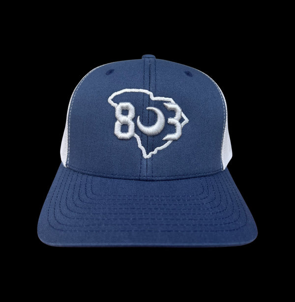 803 Yupoong Steel Blue-Silver Trucker