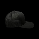 803 Yupoong Black Trucker - silver logo