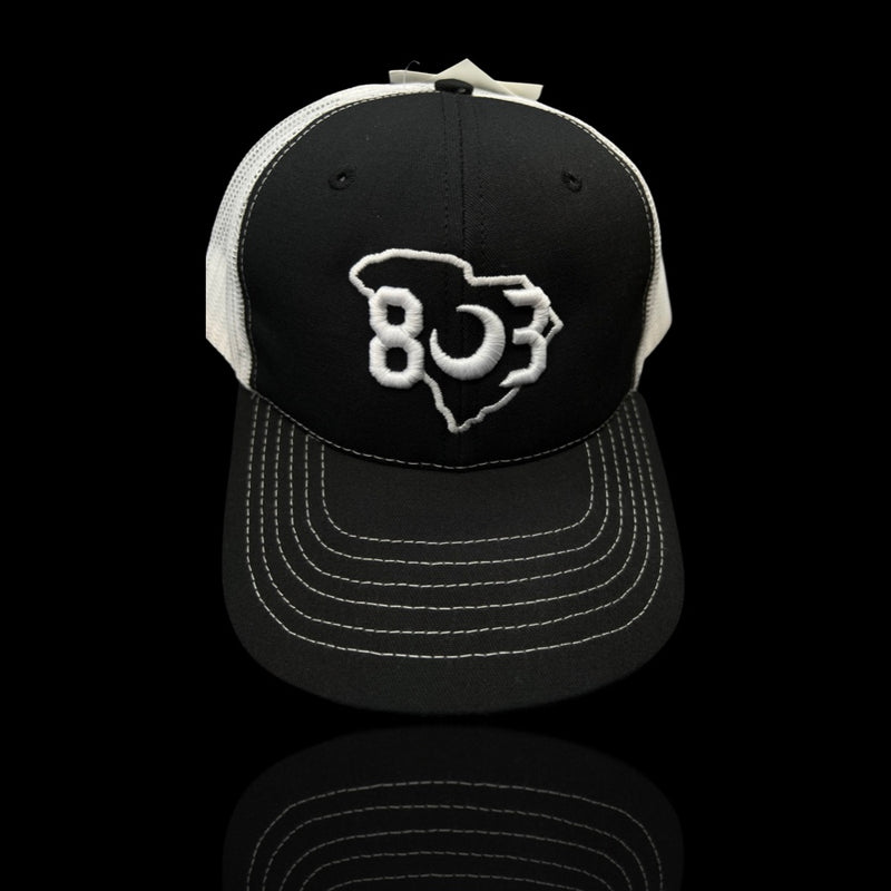 803 MADE IN USA Black-White Trucker