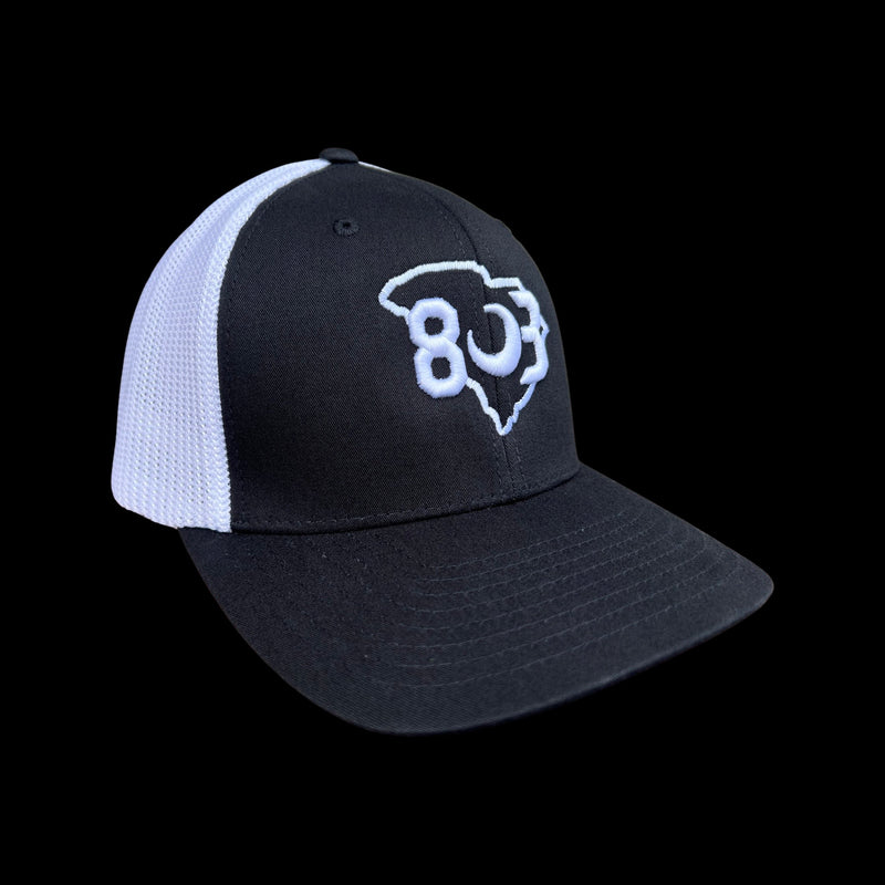 803 Flexfit Fitted Meshback Black / White 803