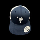 Yupoong 1776 SC Palmetto Moon Navy White Trucker Hat