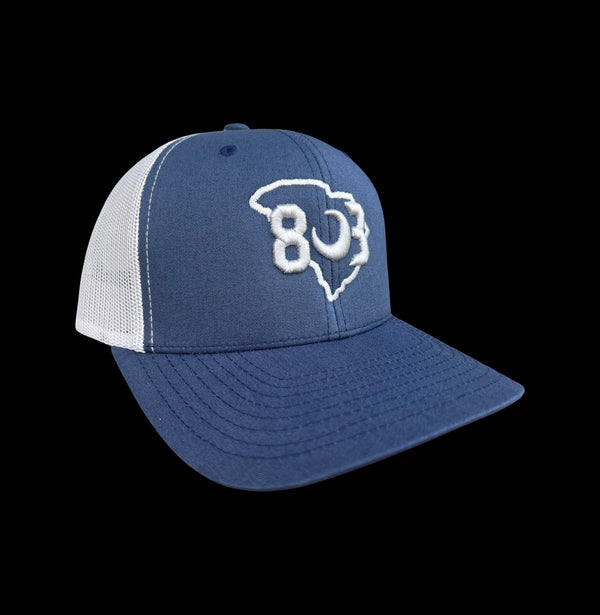 803 Yupoong Steel Blue-Silver Trucker